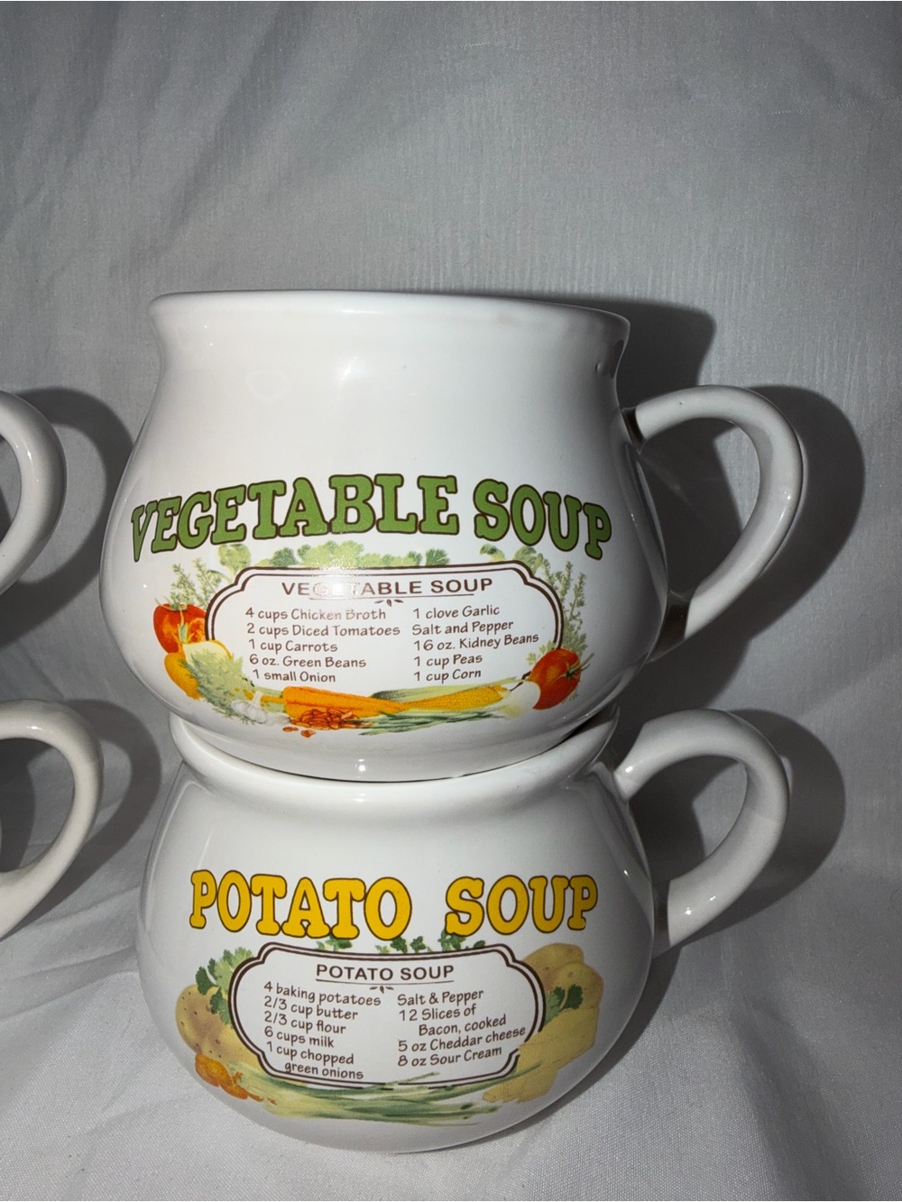 Vintage Dat’l Do-It Inc Recipe Soup Mugs Set of 4 - - Picture 3 of 10